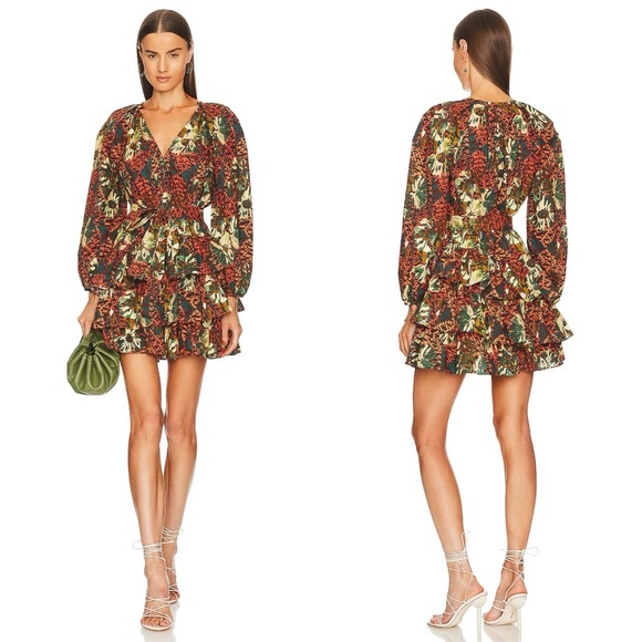 NWT Ulla Johnson Miranda Ruffle Mini Dress in Prism Size 00 - Picture 1 of 15